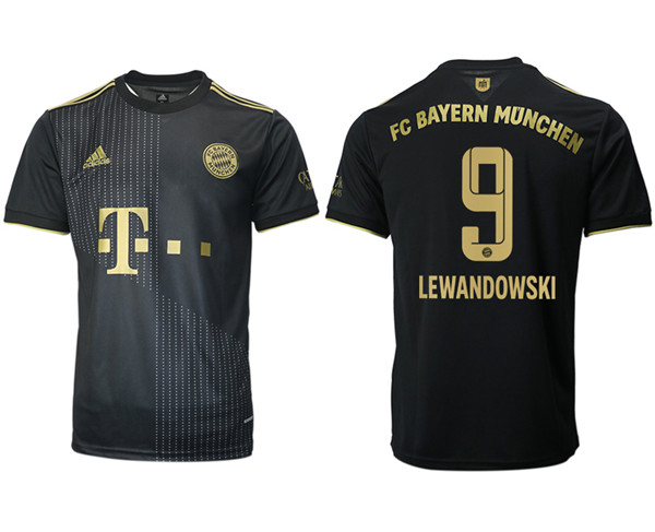 Men’s FC Bayern München #9 Robert Lewandowski Black Away Soccer Jersey ...