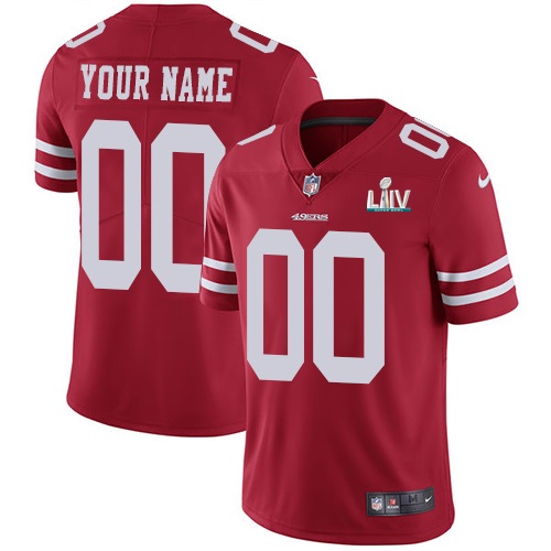 Men's San Francisco 49ers Customized Red Super Bowl LIV Vapor Untouchable Limited Stitched Jersey-0