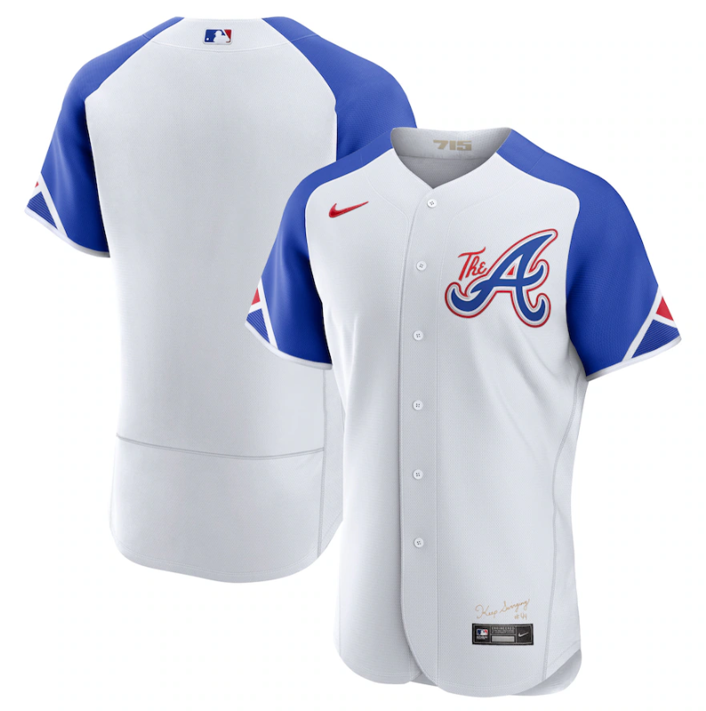 Men's Atlanta Braves Blank White 2023 City Connect Flex Base Stitched Jersey-0