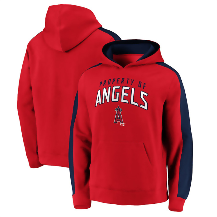 Men’s Los Angeles Angels Red Game Time Arch Pullover Hoodie ...