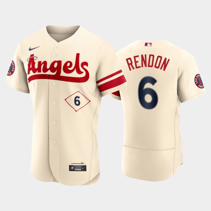 Men's Los Angeles Angels #6 Anthony Rendon 2022 Cream City Connect Flex Base Stitched Jersey-0