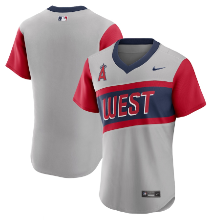 Men's Los Angeles Angels Blank 2021 Grey Little League Classic Road Flex Base Stitched MLB Jersey-0