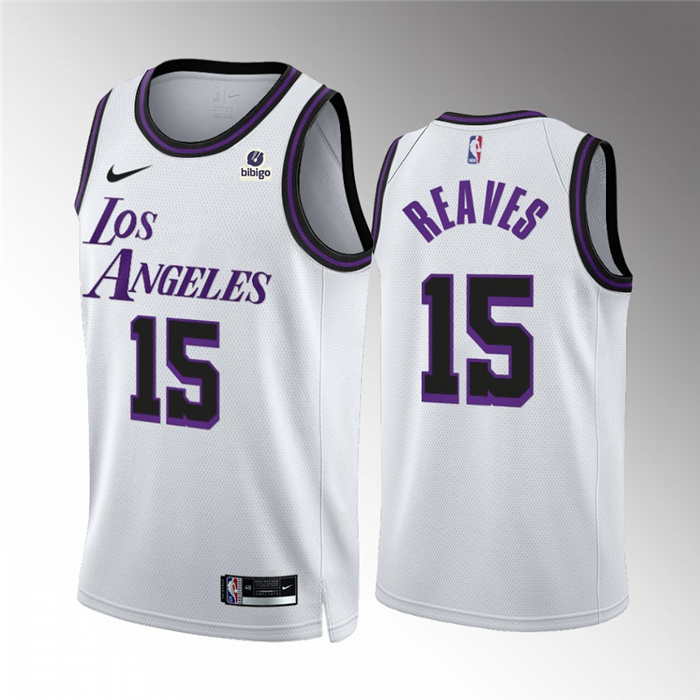 Men’s Los Angeles Lakers #15 Austin Reaves White City Edition Stitched ...