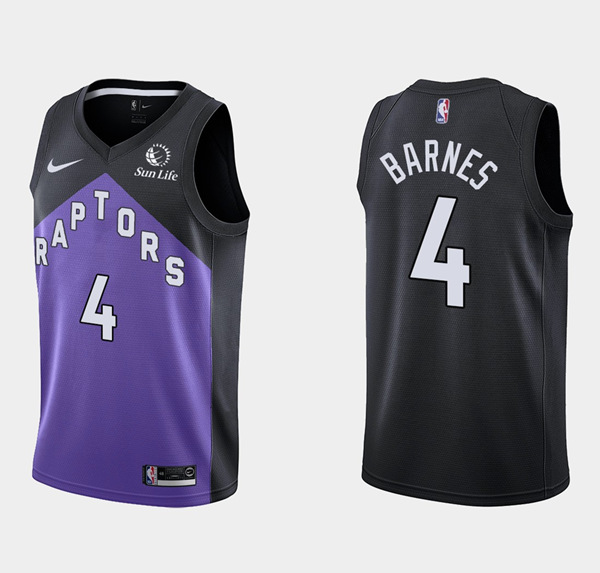 Men's Toronto Raptors #4 Scottie Barnes Black Earned Edition Stitched Basketball Jersey-0