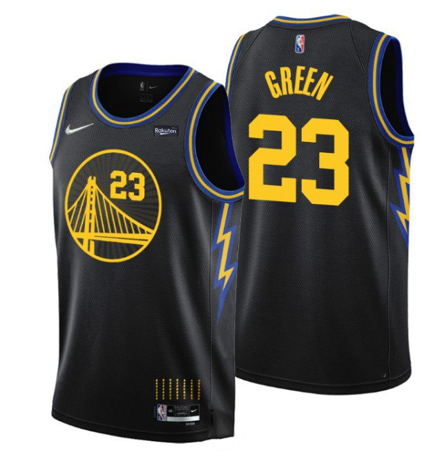 Men's Golden State Warriors #23 Draymond Green 2021/22 City Edition 75th Anniversary Black Stitched Basketball Jersey-0