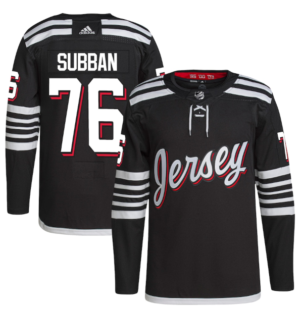 Men's New Jersey Devils #76 P.K. Subban 2021/22 Black Stitched Jersey-0