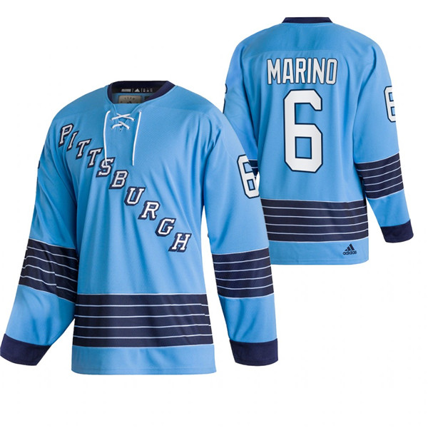 Men's Pittsburgh Penguins #6 John Marino 2022 Blue Classics Stitched Jersey-0