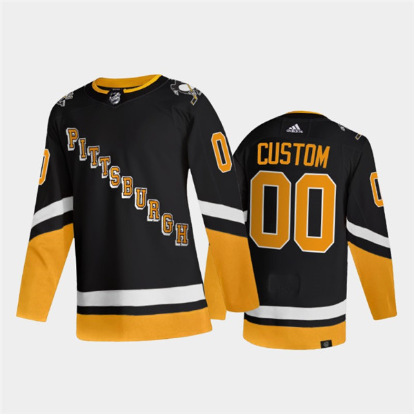 Men's Pittsburgh Penguins Active Player Custom 2021/2022 Black Stitched Jersey-0