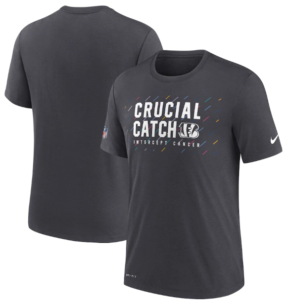 Men's Cincinnati Bengals Charcoal 2021 Crucial Catch Performance T-Shirt-0