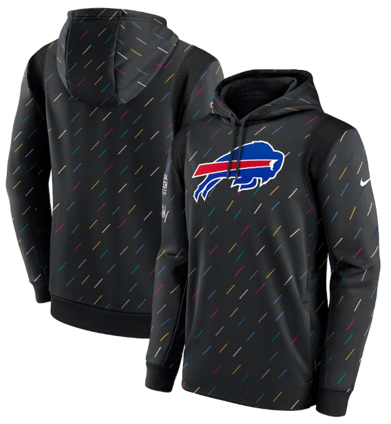 Men's Buffalo Bills 2021 Charcoal Crucial Catch Therma Pullover Hoodie-0