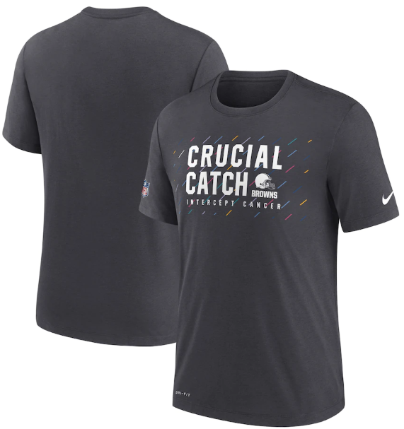 Men's Cleveland Browns Charcoal 2021 Crucial Catch Performance T-Shirt-0