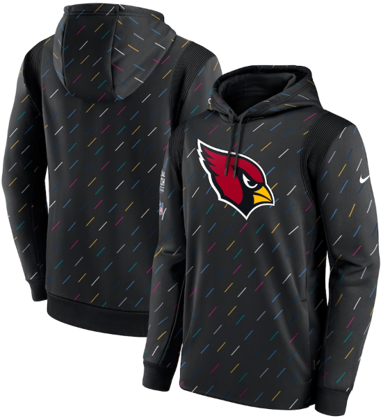Men's Arizona Cardinals 2021 Charcoal Crucial Catch Therma Pullover Hoodie-0