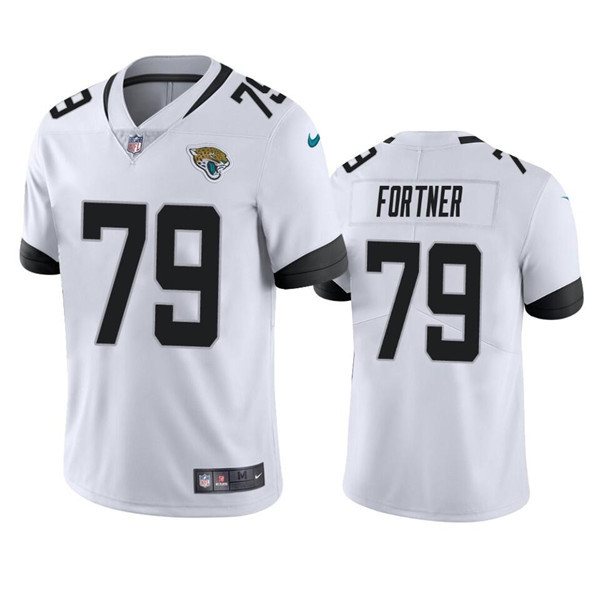 Men's Jacksonville Jaguars #79 Luke Fortner White Vapor Untouchable Limited Stitched Jersey-0