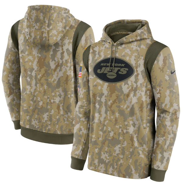 Men's New York Jets Camo 2021 Salute To Service Therma Performance Pullover Hoodie-0