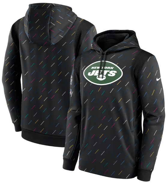 Men's New York Jets 2021 Charcoal Crucial Catch Therma Pullover Hoodie-0