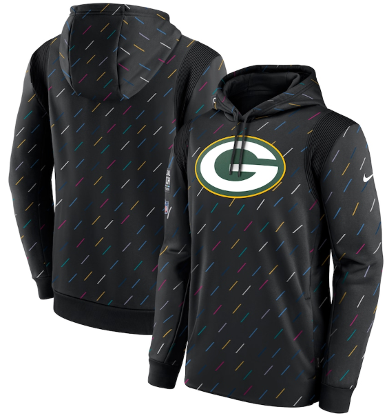 Men's Green Bay Packers 2021 Charcoal Crucial Catch Therma Pullover Hoodie-0