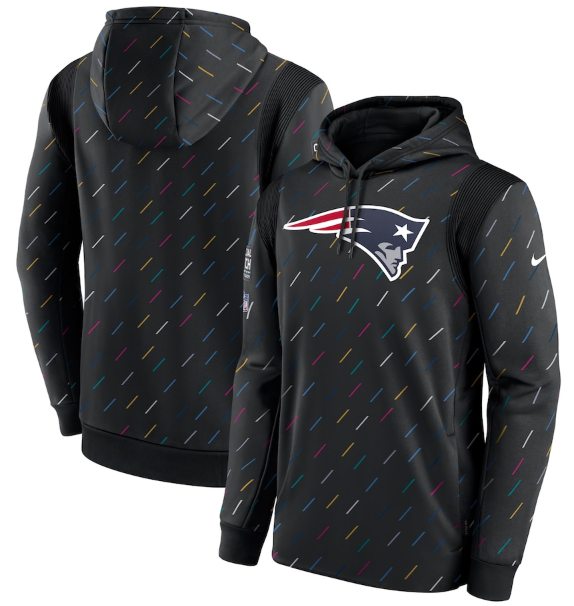 Men's New England Patriots 2021 Charcoal Crucial Catch Therma Pullover Hoodie-0