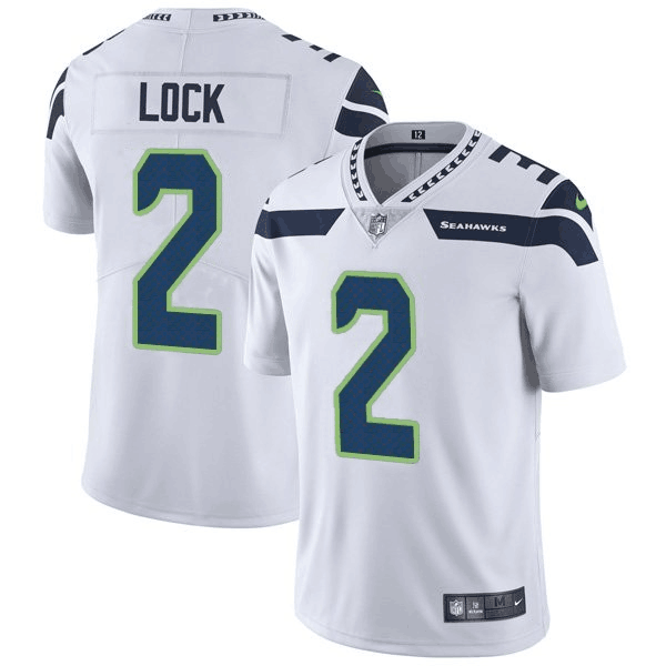 Men's Seattle Seahawks #2 Drew Lock White Vapor Untouchable Limited Stitched Jersey-0
