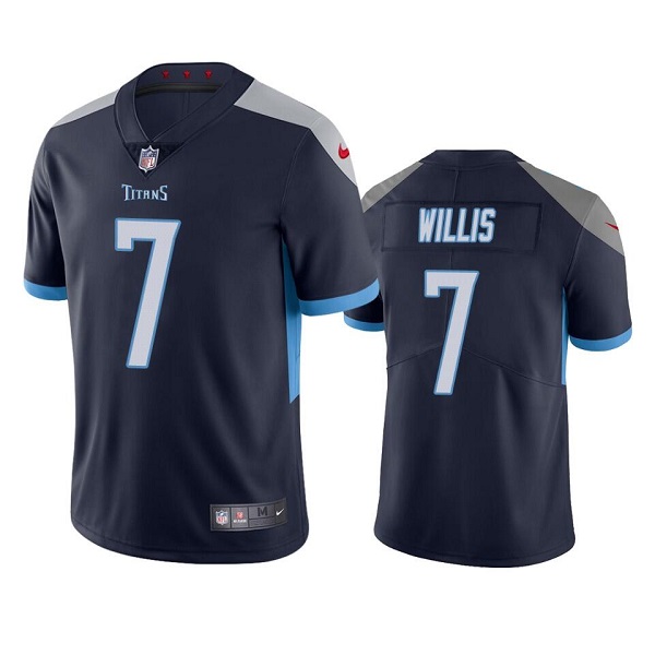 Men's Tennessee Titans #7 Malik Willis Navy Vapor Untouchable Stitched Jersey-0