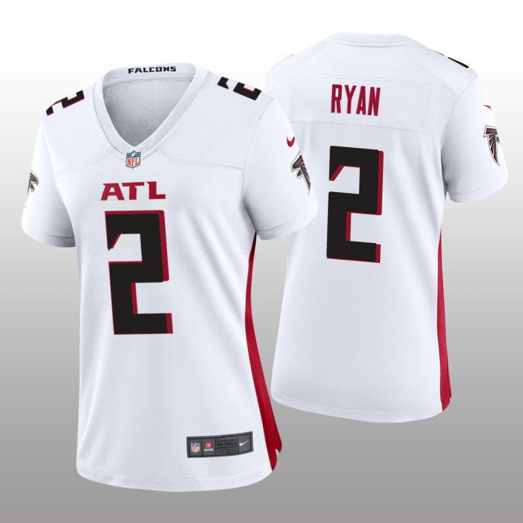 Women's Atlanta Falcons #2 Matt Ryan New White Stitched Jersey(Run Small)-0