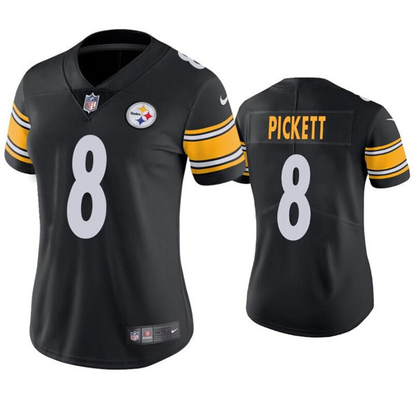 Women's Pittsburgh Steelers #8 Kenny Pickett Black Vapor Untouchable Limited Stitched Jersey(Run Small)-0