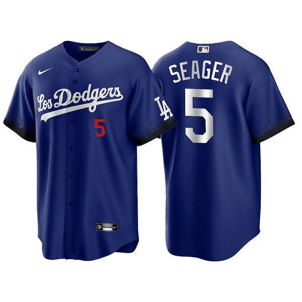 Youth Los Angeles Dodgers #5 Corey Seager 2021 Royal City Connect Cool Base Stitched Baseball Jersey-0