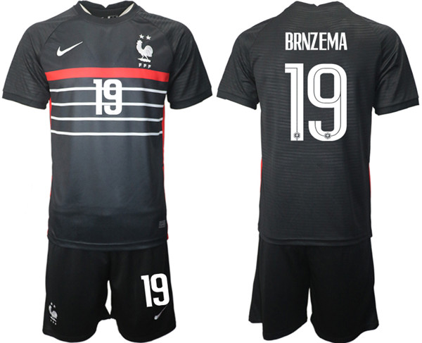 Men's France #19 Brnzema Black Home Soccer Jersey Suit-0